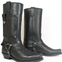 Alternative view of Embroidered Knight High-Heel Leather Mens Boots