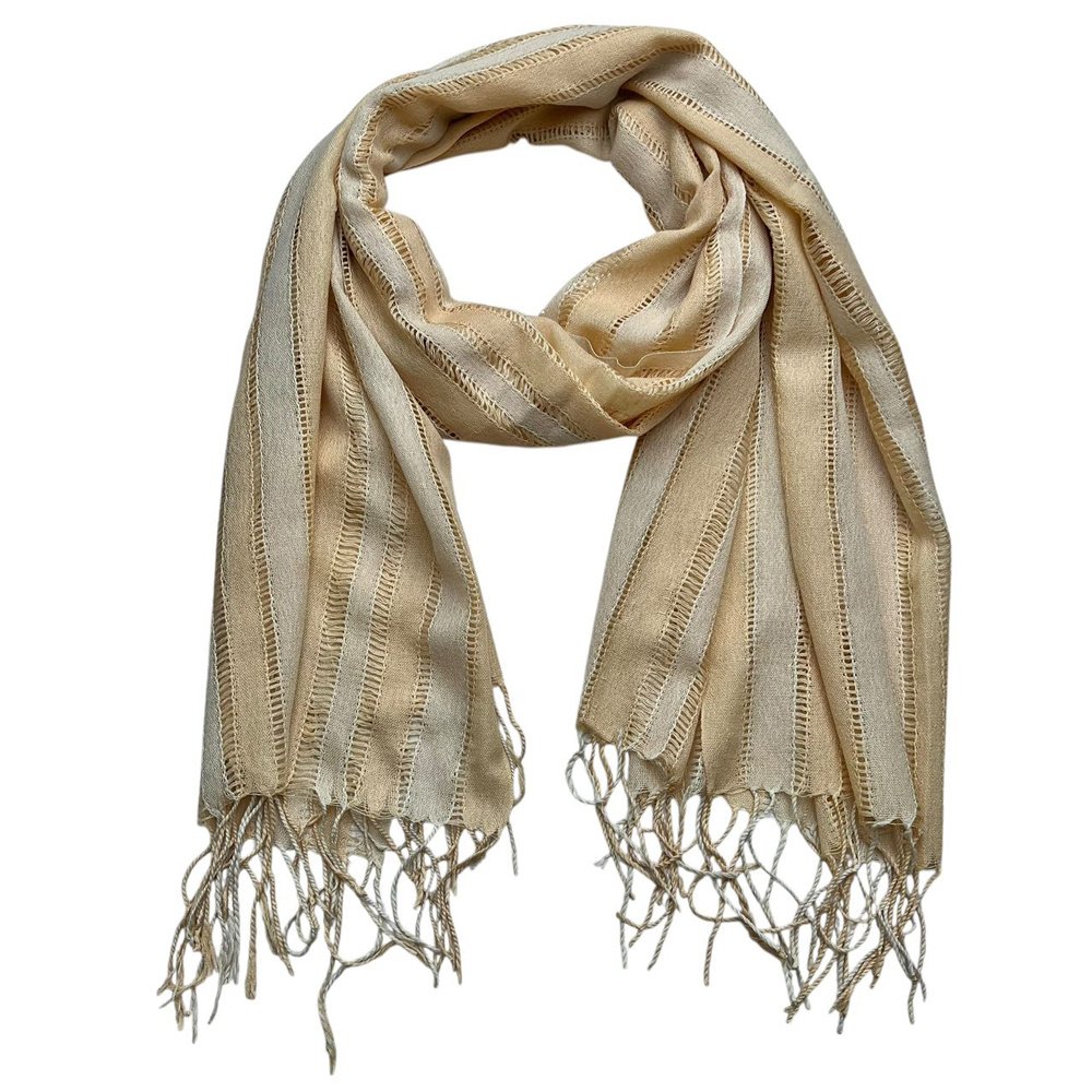 Khaki And Black Crinkle Polyester Scarf - Textured Casual Scarf 71inchx17.5inch - Image 4
