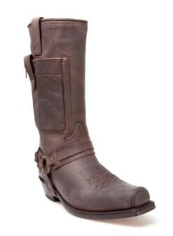 Embroidered Knight High-Heel Leather Mens Boots - Coffee, 43