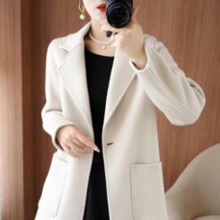 Mid-length Wool Casual Chic Coat - Apricot, L