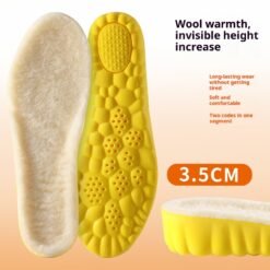 Breathable Sweat Absorbing Shock-absorbing Comfortable Soft Bottom Drooping Wool Insole - 3.5cm, 45to46