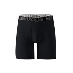 V-Shape Mens Breathable Boxer Briefs For Running And Fitness  Extended Length - Black, 7XL