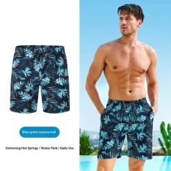 Couples Loose Quick-Drying Beach Shorts With Digital Print - Color C, XL