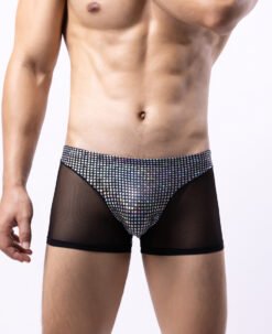 Men's Sexy Boxer Shorts - Black, M
