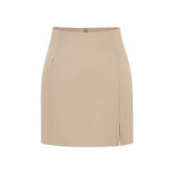 High-waisted Front-slit Versatile Form-fitting Stretchy Pencil Skirt - Khaki, XL