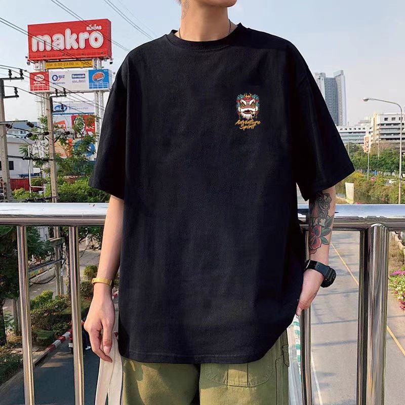 Cotton Short Sleeve Plus Size Loose Round Neck Print - Image 9