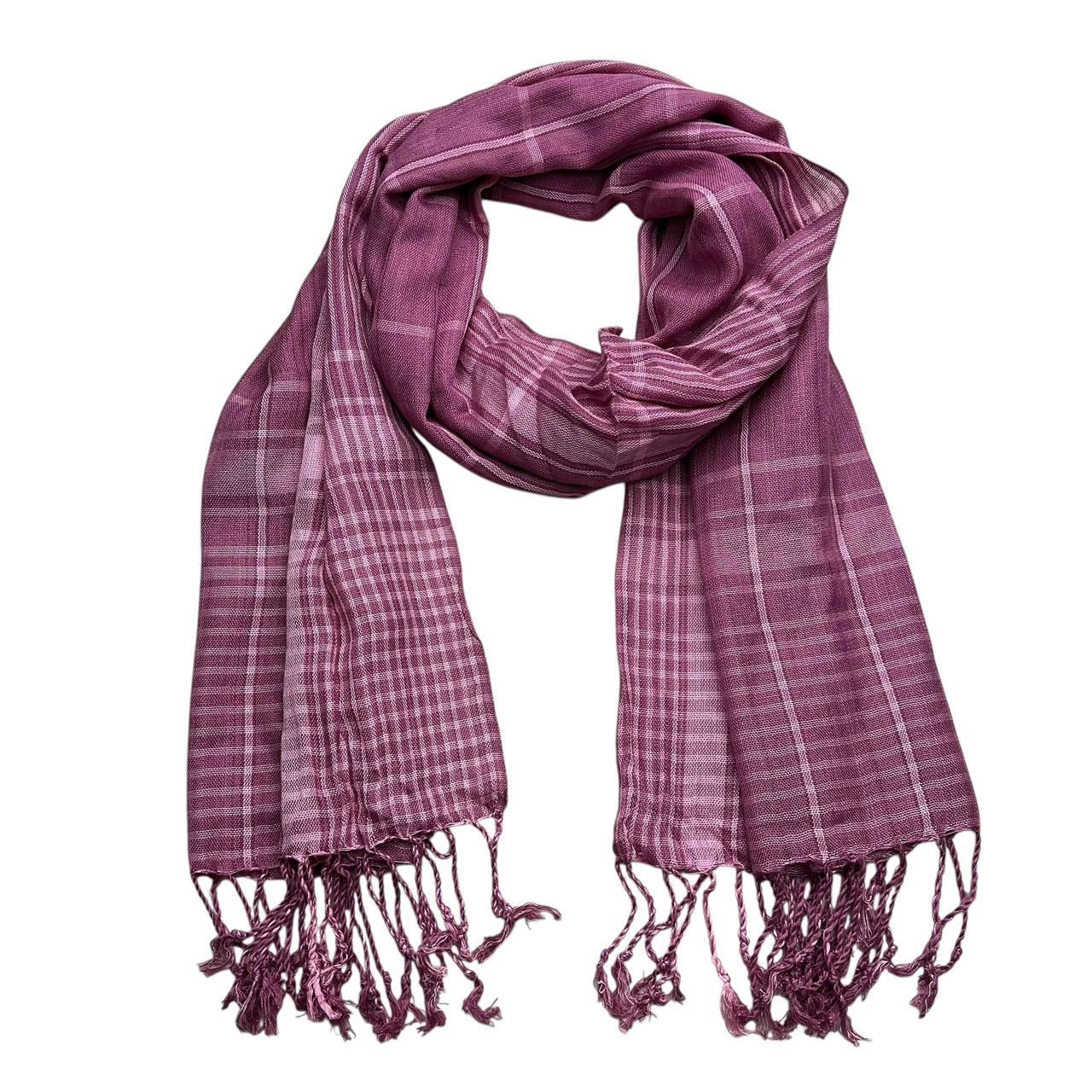 2pcs Bright Color Block Fuchsia Yarn-Dyed Scarf,Luxe Look For Evening Wear,Scarf,vacation,daily Life,evening Party,Office Appropriate Subtlety For Women Men - Image 4