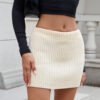Womens Versatile Figure-flattering Knit Mini Skirt