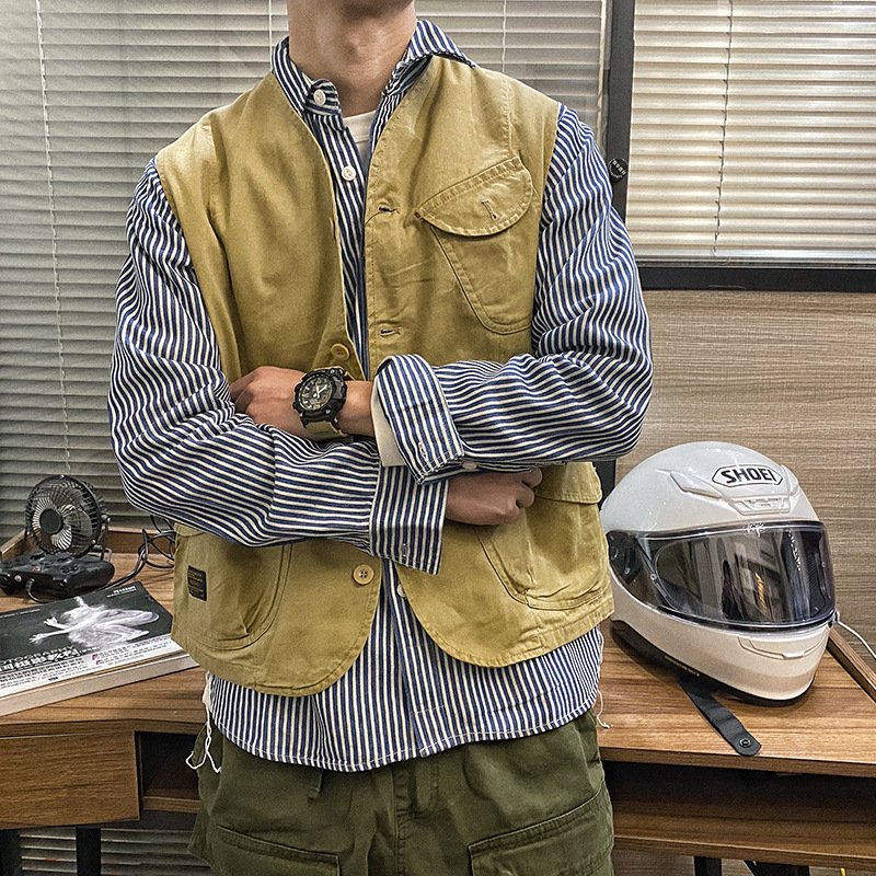 Mens Retro Short Casual Work Vest