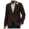 Mens Brown And Gray Herringbone Wool Suit Jacket