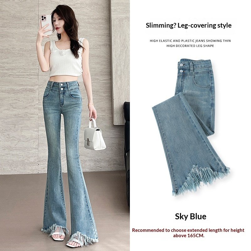 Retro Fleece Lined High Waisted Flare Pants - Image 5