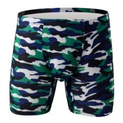 Men's Camouflage Loose U Convex Casual Sports Boxers - Green White Camo, XL
