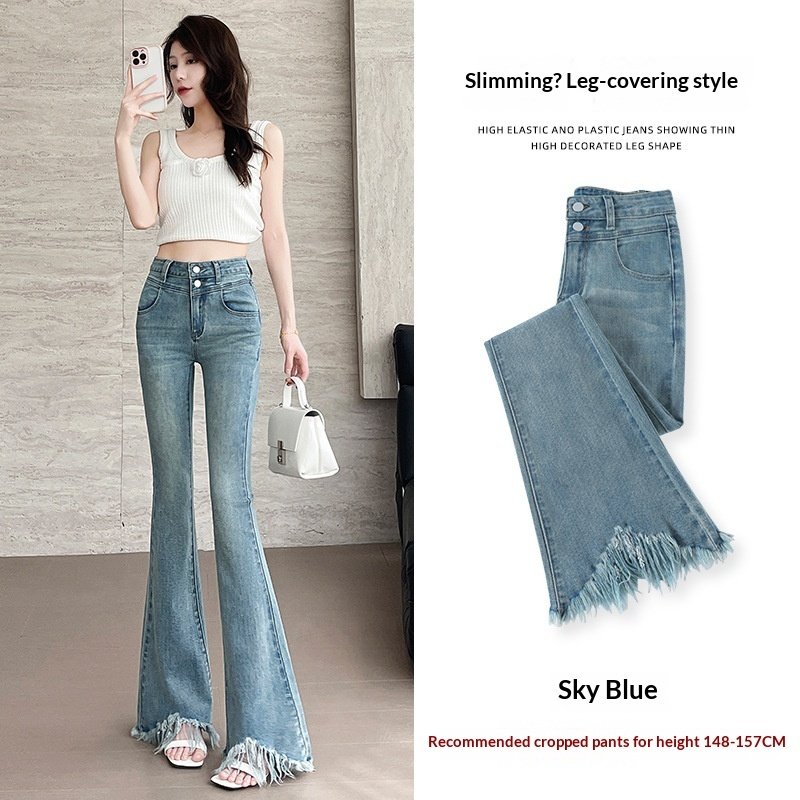 Retro Fleece Lined High Waisted Flare Pants - Image 3