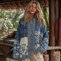 Linen Shawl-printed Buttonless Shirt Travel Ethnic-style Shawl - GKNH57164U5, 3XL