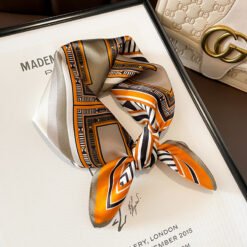 Beige Silk Square Scarf For Womenversatile And Easy To Style