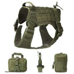 Outdoor Training Tactical Dog Vest Rope Rescue Accessory Kit - Army Green, S