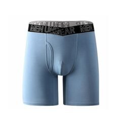 V-Shape Mens Breathable Boxer Briefs For Running And Fitness  Extended Length - Gray And Blue, XL