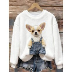 Flannel Top For Christmas Sweet Crew-Neck Sweater With Snowman Design POD - Style5, 3XL