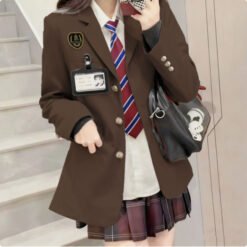 Springautumn Korean Style Navy Blazer For Women - Coffee, XXL