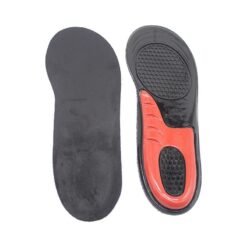 Men's And Women's Sports High Skin-friendly Sweat-absorbent Shock-absorbing And Pressure-relieving Insole - Black And Red, S