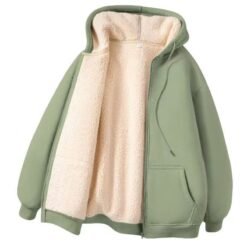 Mens Heavyweight Fleece-lined Lambswool Coat For Fall And Winter - Bean Green, 5XL