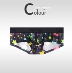 Men's Non-low-rise Ultra-thin Leopard Print Boxer Briefs - Starry sky, 2XL