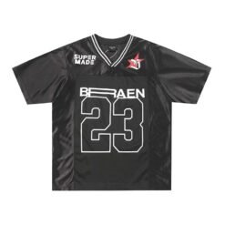 High Street Alphanumeric Printing V-neck Patchwork Short Sleeve - Black, XL