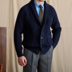 Versatile Knitted Cardigan For Men A Retro Warm Outerwear Piece For Commuting - Sapphire Blue, 2XL