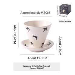 Creative, Niche Ceramic Coffee Cup And Saucer Set In Japanese Style Mugs - No 1, About 200ml