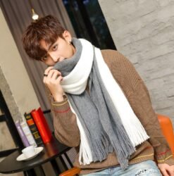 Men Scarves Can Match Colors Fashion - Greyish white, 200x40cm
