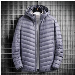 Sheer hooded down jacket - Grey1, 6XL