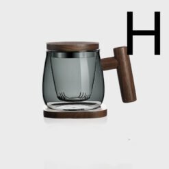 Tea And Water Separation Colored Glass Cups For Making Tea - H