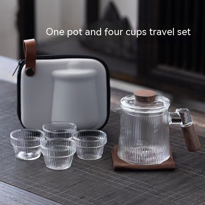 Tea Cup Striped Tea Three Cups Heat-resistant Glass - Image 3