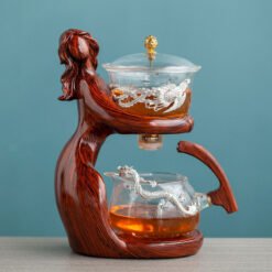 Maid Semi-automatic Tea Set Tea Making Kungfu Teapot Automatic Tea Set Heat-resistant Glass Holder Base Tea Infusers Tea Ware - Style9