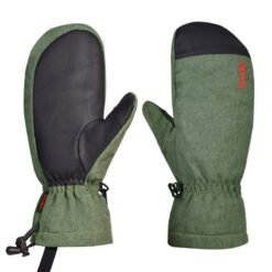 Winter Outdoor Mittens Warm  Ski Gloves - Black army green, L