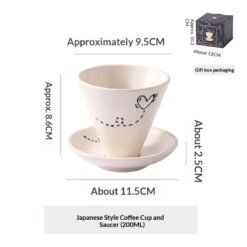 Creative, Niche Ceramic Coffee Cup And Saucer Set In Japanese Style Mugs - No 3, About 200ml