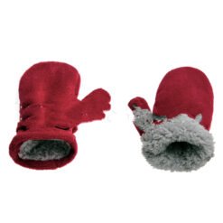 Children's Mittens Polar Fleece Shu Cotton Fleece Velcro Gloves - Maroon, M