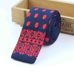 Men Knitted Knit Leisure Striped Ties Fashion Skinny Narrow Slim Neck Ties For Men Skinny Woven Designer Cravat - 8