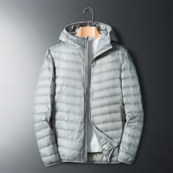 Sheer hooded down jacket - Grey, L