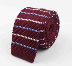 Men Knitted Knit Leisure Striped Ties Fashion Skinny Narrow Slim Neck Ties For Men Skinny Woven Designer Cravat - 34