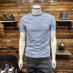 Men's striped short sleeve - Blue, XXL