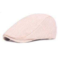 Outdoor Tourism Monochrome Cotton And Linen Berets - Beige, Adjustable