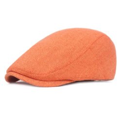 Outdoor Tourism Monochrome Cotton And Linen Berets - Orange, Adjustable