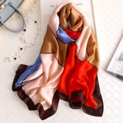 Matching colour travel sunscreen scarves - Red blue