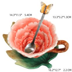 Alternative view of Ceramic Plants And Animal Model Tea Cups And Saucers