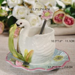 Ceramic Plants And Animal Model Tea Cups And Saucers - B