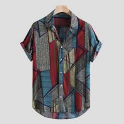 Hawaii Shirts Men Hip Hop Printing Shirts - Blue, M