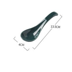 Ceramic Spoons For Eating, Small Spoons, Porcelain Spoons, Creative Cute Spoons - Green