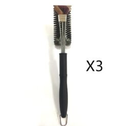 BBQ Grill Barbecue Kit Cleaning Brush Stainless Steel Kitchen Accessories Bristles Cleaning Brushes Cooking Tool Barbecue Gadget - Black, 18inch 3PCS
