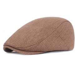 Outdoor Tourism Monochrome Cotton And Linen Berets - Coffee, Adjustable